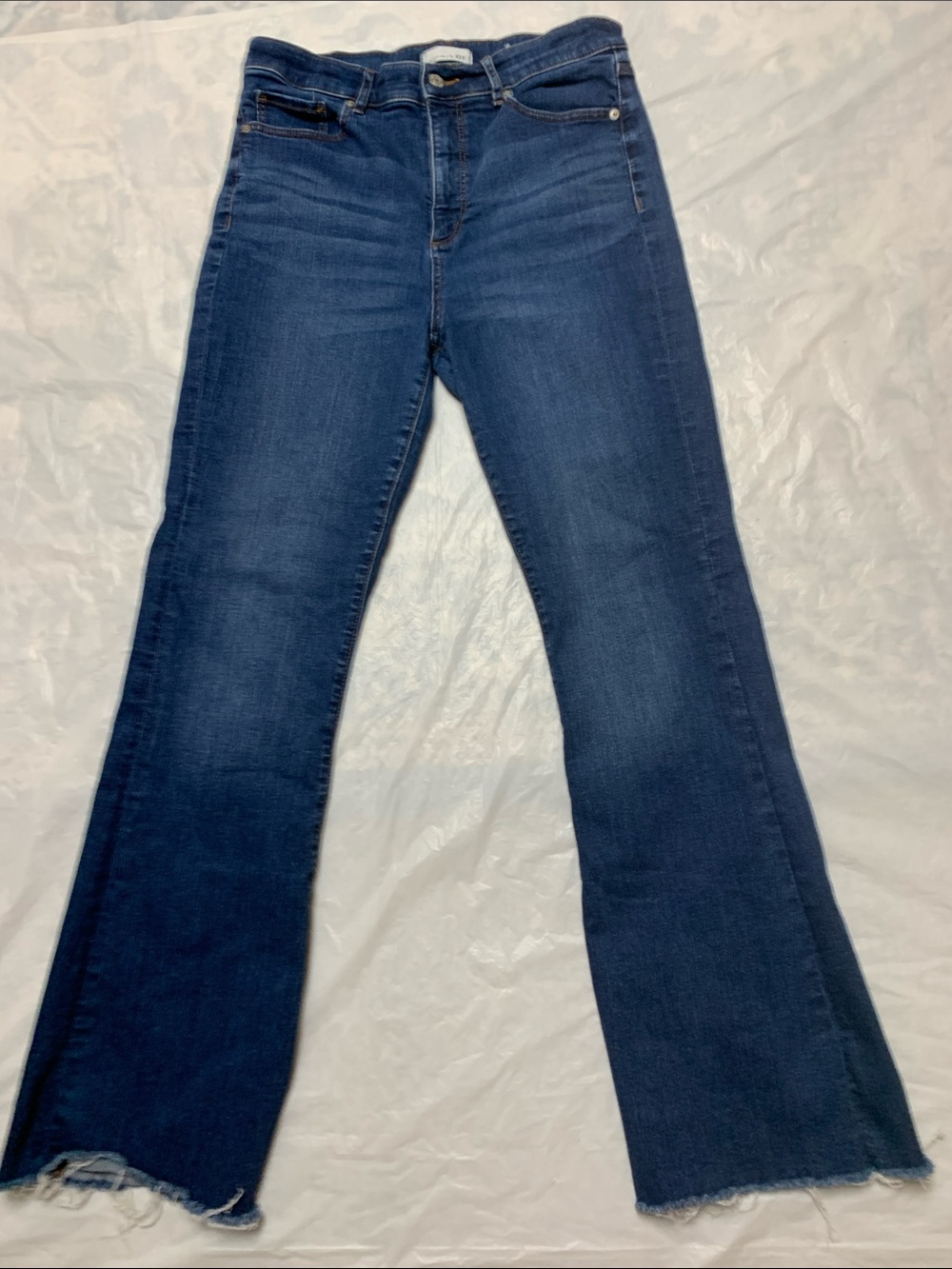 Loft The Slim Flare Jeans High Rise Raw Hem 29/8
